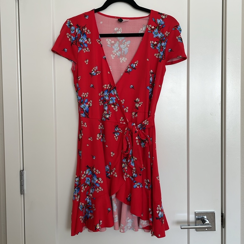 H&M Red Floral Mini Dress